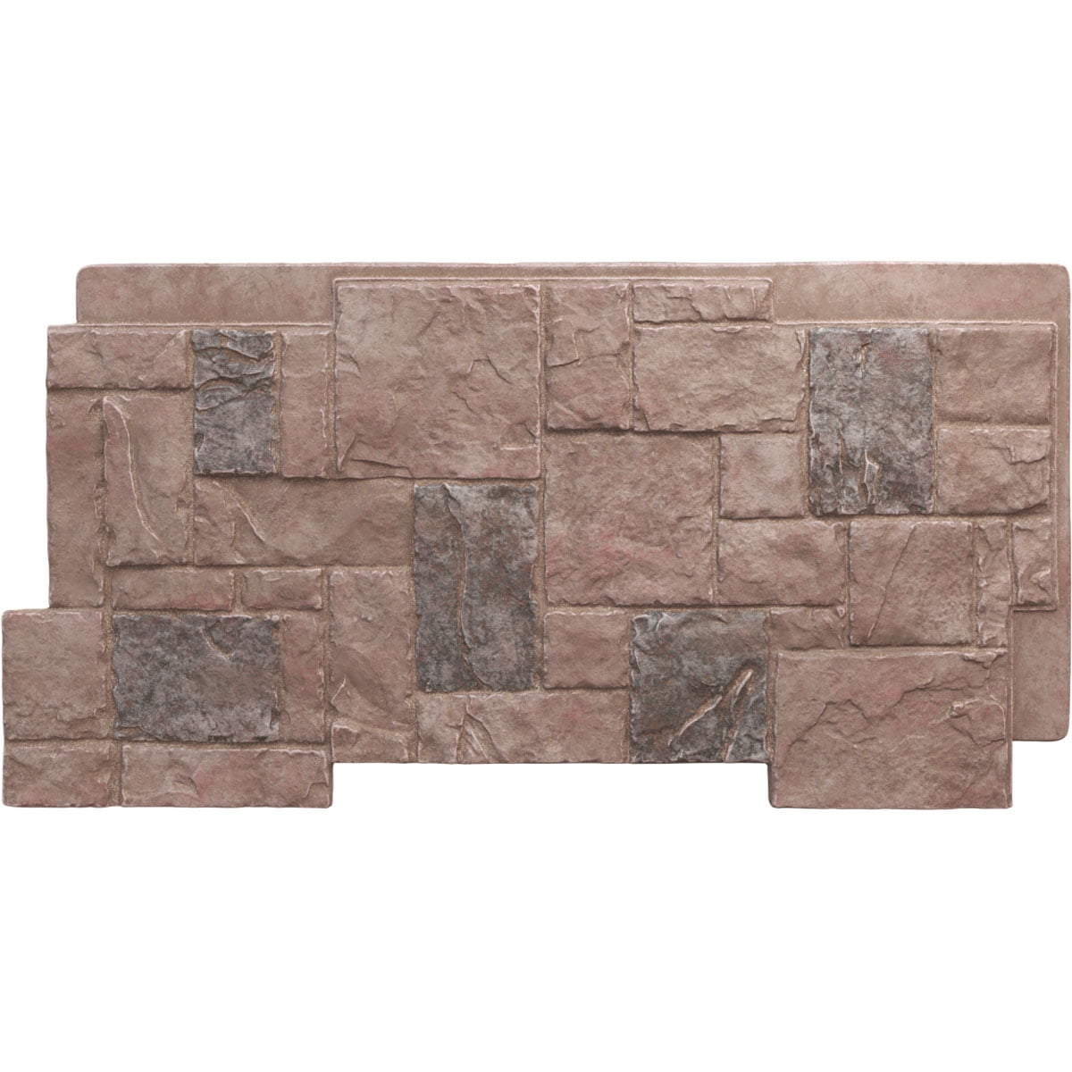 Ekena Millwork 49"W x 24 1/2"H x 1 1/4"D Castle Rock Stacked Stone, EverStone Faux Stone Siding Panel, Shasta