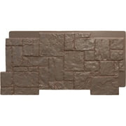 Ekena Millwork 49"W x 24 1/2"H x 1 1/4"D Castle Rock Stacked Stone, EverStone Faux Stone Siding Panel, Autumn Bronze