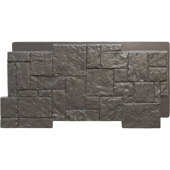 Ekena Millwork 49"W x 24.50"H x 1.25"D Castle Rock Stacked Stone, StoneWall Faux Stone Siding Panel, Slate Gray