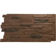 Ekena Millwork 49"W x 25.50"H x 1.25"D Acadia Ledge Stacked Stone, StoneWall Faux Stone Siding Panel, Canyon Brown