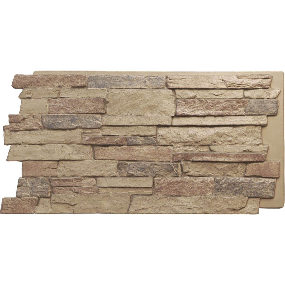 Colfax Faux Stone Siding Panel in Beige and Brown
