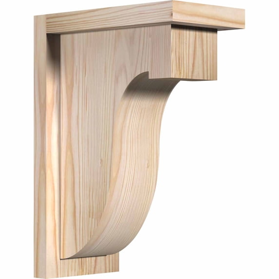 Ekena Millwork 5 1/2"W x 10"D x 14"H Del Monte Smooth Corbel w/Backplate, Douglas Fir