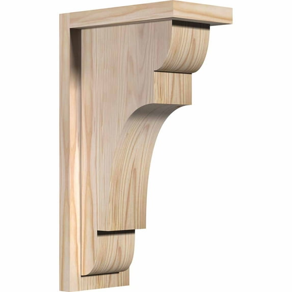 Ekena Millwork 5 1/2"W x 10"D x 18"H New Brighton Smooth Corbel w/Backplate, Douglas Fir