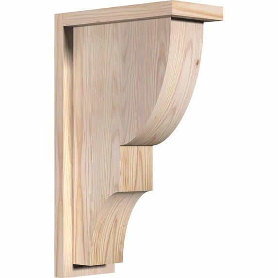 Ekena Millwork 5 1/2"W x 12"D x 20"H Ridgewood Smooth Corbel w/Backplate, Douglas Fir