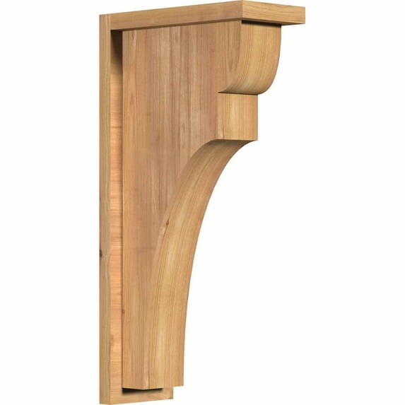 Ekena Millwork 5 1/2"W x 12"D x 24"H Yorktown Smooth Corbel w/Backplate, Western Red Cedar