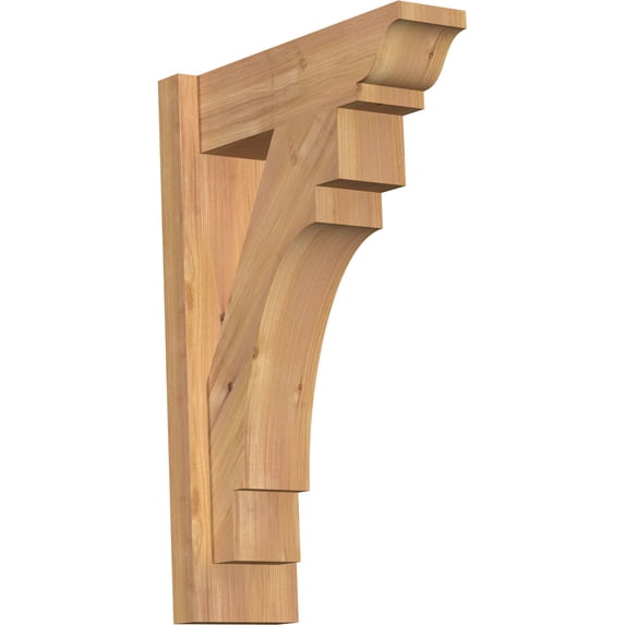 Ekena Millwork 5 1/2"W x 16"D x 24"H Merced Smooth Traditional Outlooker, Western Red Cedar