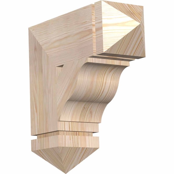 Ekena Millwork 5 1/2"W x 18"D x 18"H Funston Arts & Crafts Smooth Bracket, Douglas Fir