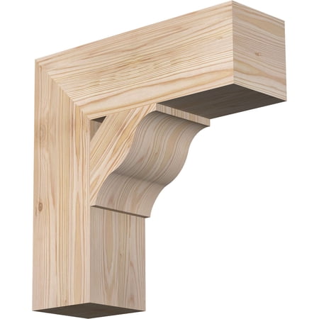 Ekena Millwork 5 1/2"W x 18"D x 18"H Funston Block Smooth Bracket, Douglas Fir