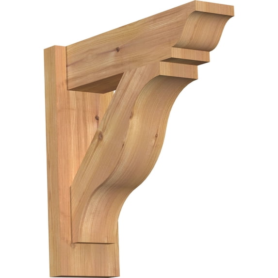 Ekena Millwork 5 1/2"W x 18"D x 18"H Funston Smooth Traditional Outlooker, Western Red Cedar