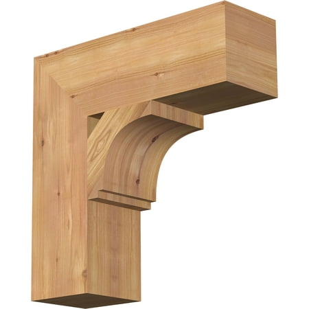 Ekena Millwork 5 1/2"W x 18"D x 18"H Imperial Block Smooth Bracket, Western Red Cedar