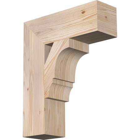 Ekena Millwork 5 1/2"W x 18"D x 22"H Balboa Block Smooth Bracket, Douglas Fir