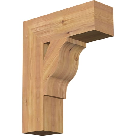 Ekena Millwork 5 1/2"W x 18"D x 22"H Funston Block Smooth Bracket, Western Red Cedar