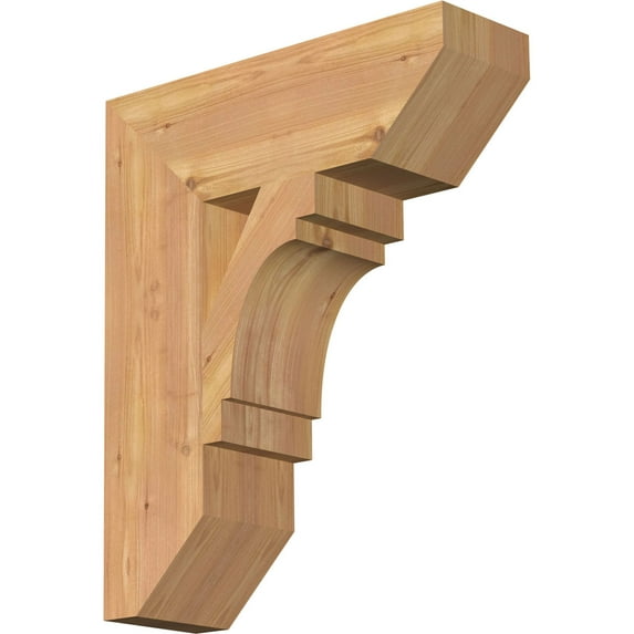 Ekena Millwork 5 1/2"W x 18"D x 22"H Merced Slat Smooth Bracket, Western Red Cedar