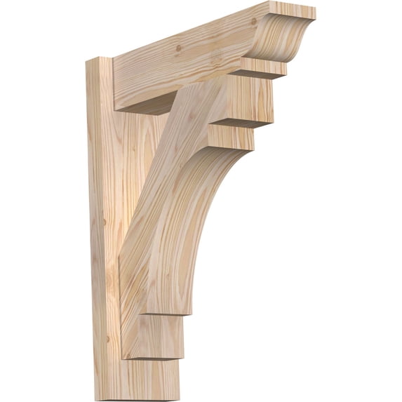 Ekena Millwork 5 1/2"W x 18"D x 22"H Merced Smooth Traditional Outlooker, Douglas Fir