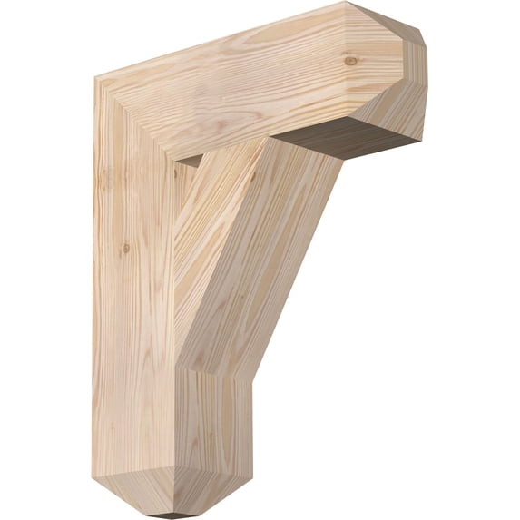 Ekena Millwork 5 1/2"W x 18"D x 22"H Traditional Craftsman Smooth Bracket, Douglas Fir