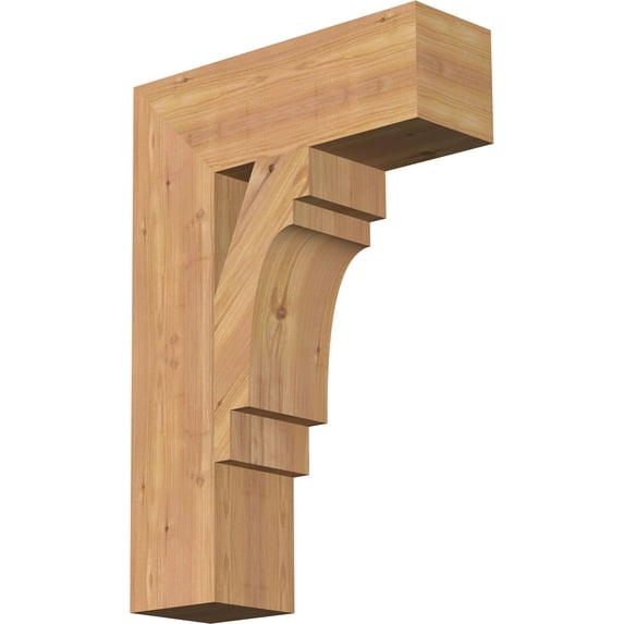 Ekena Millwork 5 1/2"W x 18"D x 26"H Merced Block Smooth Bracket, Western Red Cedar