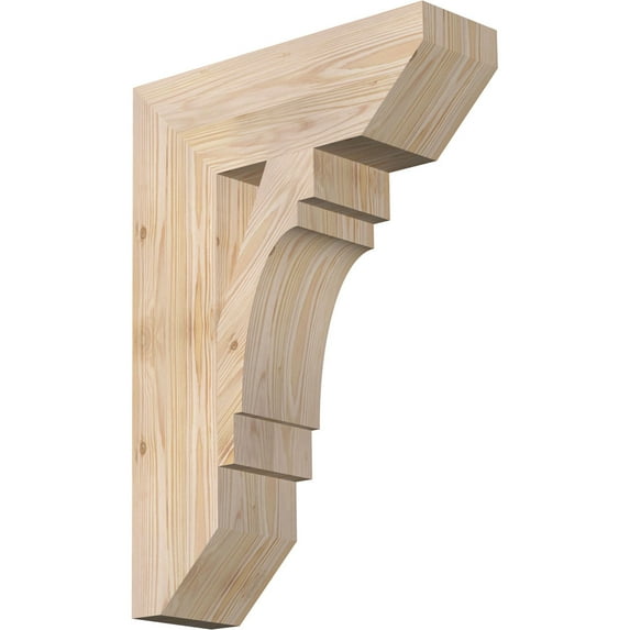 Ekena Millwork 5 1/2"W x 18"D x 26"H Merced Slat Smooth Bracket, Douglas Fir