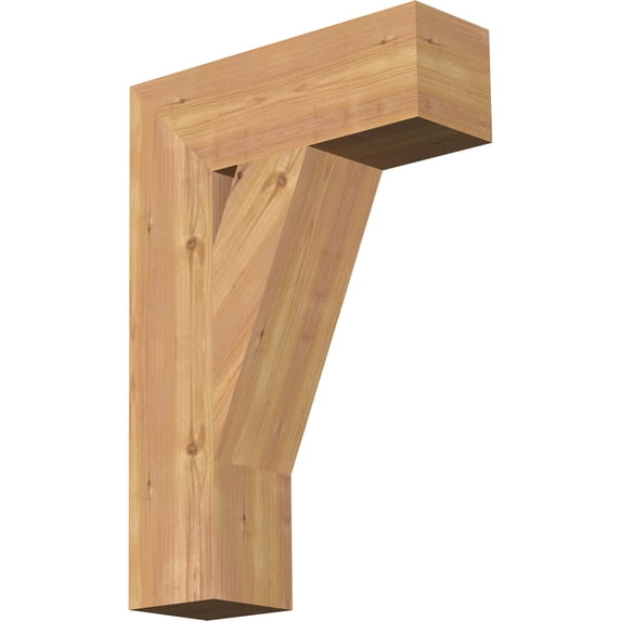 Ekena Millwork 5 1/2"W x 18"D x 26"H Traditional Block Smooth Bracket, Western Red Cedar