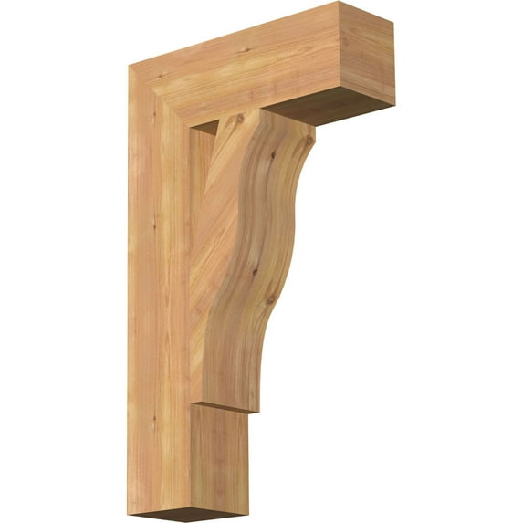 Ekena Millwork 5 1/2"W x 18"D x 30"H Funston Block Smooth Bracket, Western Red Cedar