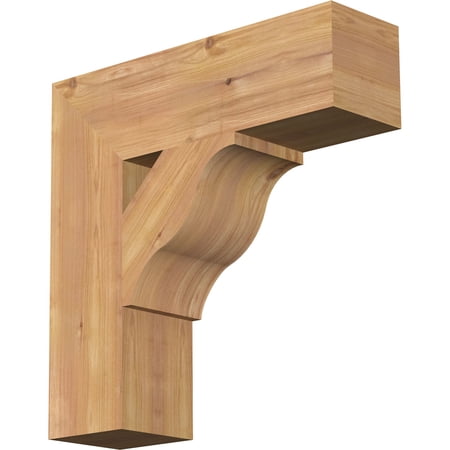 Ekena Millwork 5 1/2"W x 20"D x 20"H Funston Block Smooth Bracket, Western Red Cedar