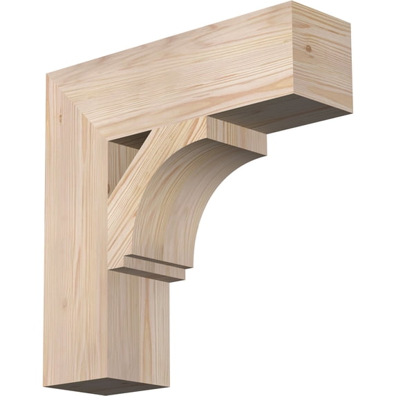 Ekena Millwork 5 1/2"W x 20"D x 20"H Imperial Block Smooth Bracket, Douglas Fir