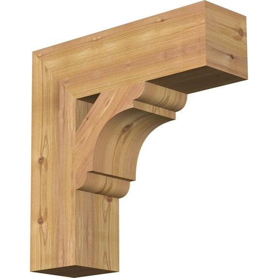 Ekena Millwork 5 1/2"W x 20"D x 20"H Olympic Block Smooth Bracket, Western Red Cedar