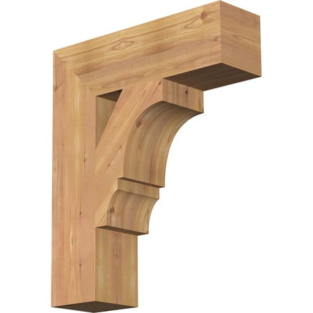 Ekena Millwork 5 1/2"W x 20"D x 24"H Balboa Block Smooth Bracket, Western Red Cedar