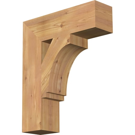 Ekena Millwork 5 1/2"W x 20"D x 24"H Imperial Block Smooth Bracket, Western Red Cedar