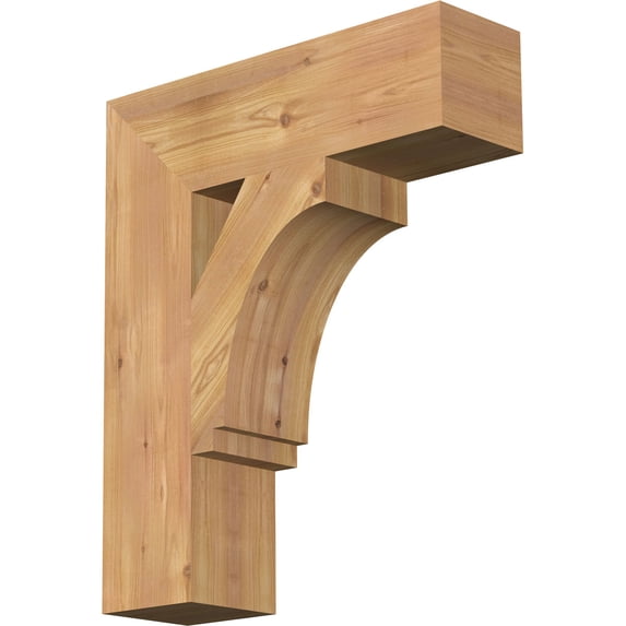 Ekena Millwork 5 1/2"W x 20"D x 24"H Imperial Block Smooth Bracket, Western Red Cedar