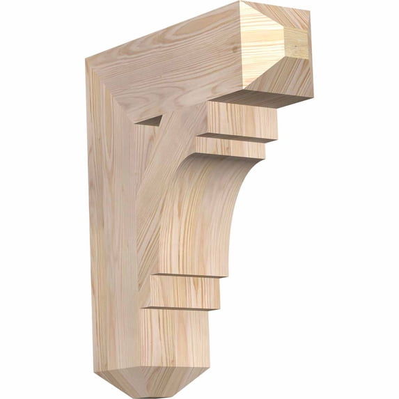 Ekena Millwork 5 1/2"W x 20"D x 24"H Merced Craftsman Smooth Bracket, Douglas Fir