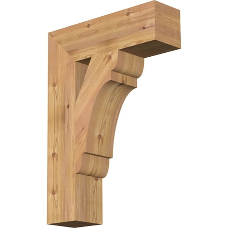 Ekena Millwork 5 1/2"W x 20"D x 28"H Olympic Block Smooth Bracket, Western Red Cedar