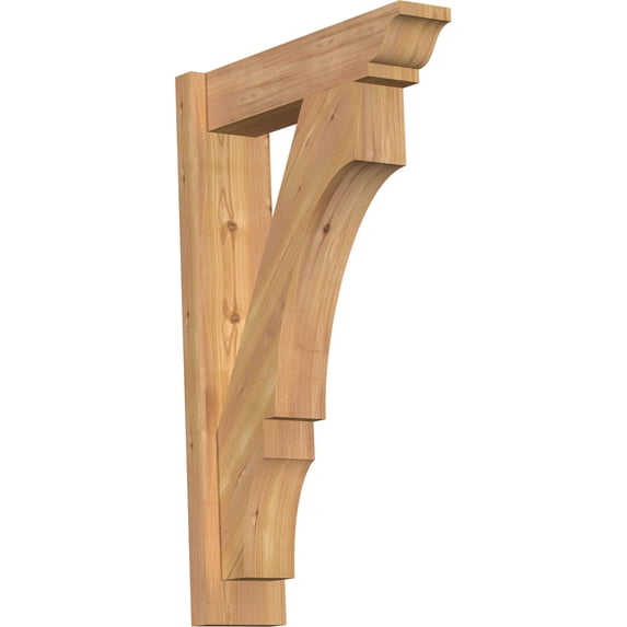Ekena Millwork 5 1/2"W x 20"D x 32"H Balboa Smooth Traditional Outlooker, Western Red Cedar