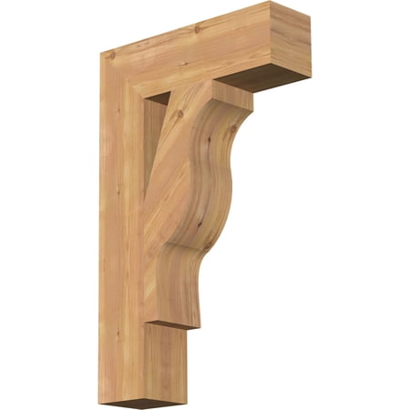 Ekena Millwork 5 1/2"W x 20"D x 32"H Funston Block Smooth Bracket, Western Red Cedar