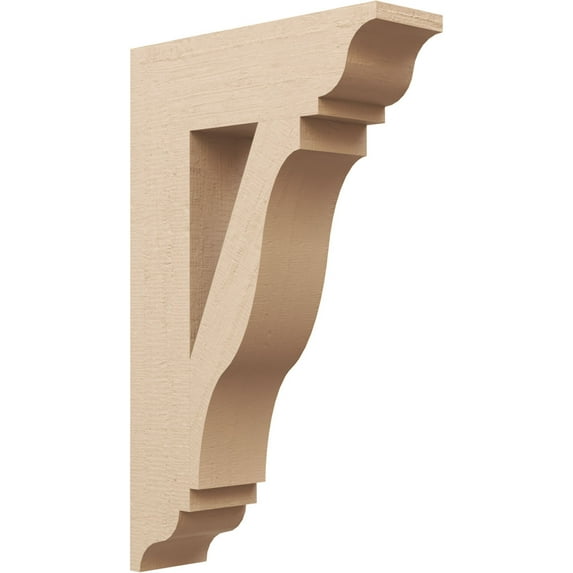 Ekena Millwork 5 1/2"W x 20"D x 32"H Funston Traditional Rough Cedar Woodgrain TimberThane Bracket, Primed Tan