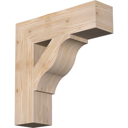 Ekena Millwork 5 1/2"W x 22"D x 22"H Funston Block Smooth Bracket, Douglas Fir