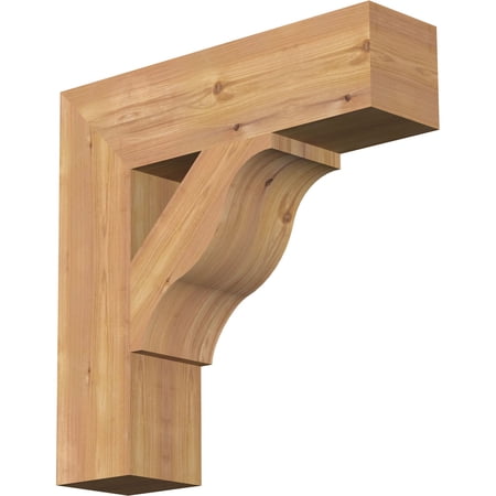 Ekena Millwork 5 1/2"W x 22"D x 22"H Funston Block Smooth Bracket, Western Red Cedar