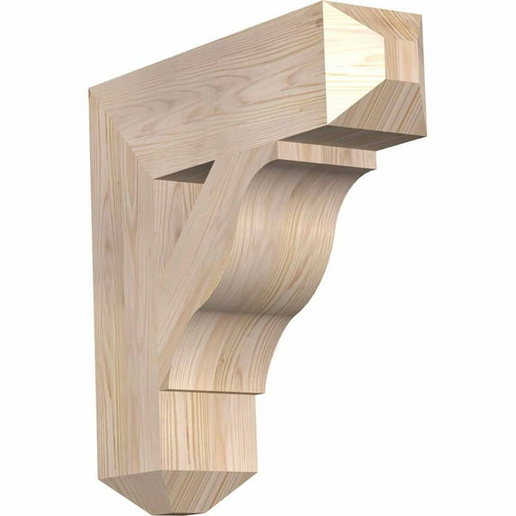 Ekena Millwork 5 1/2"W x 22"D x 22"H Funston Craftsman Smooth Bracket, Douglas Fir