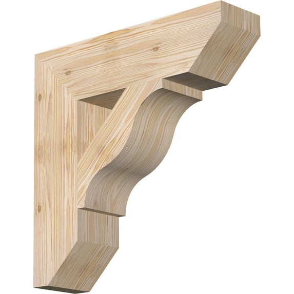Ekena Millwork 5 1/2"W x 22"D x 22"H Funston Slat Smooth Bracket, Douglas Fir