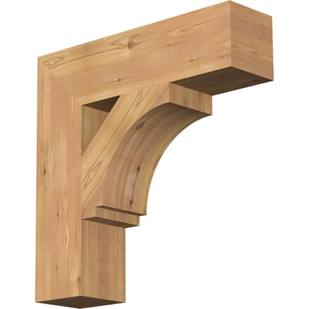 Ekena Millwork 5 1/2"W x 22"D x 22"H Imperial Block Smooth Bracket, Western Red Cedar