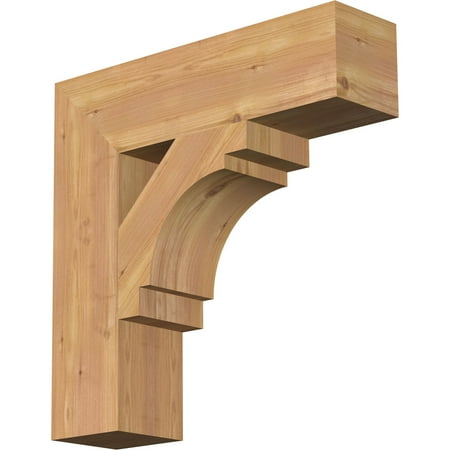 Ekena Millwork 5 1/2"W x 22"D x 22"H Merced Block Smooth Bracket, Western Red Cedar