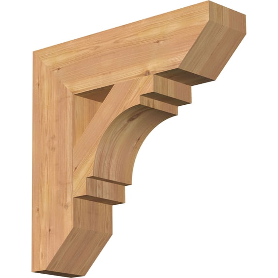 Ekena Millwork 5 1/2"W x 22"D x 22"H Merced Slat Smooth Bracket, Western Red Cedar