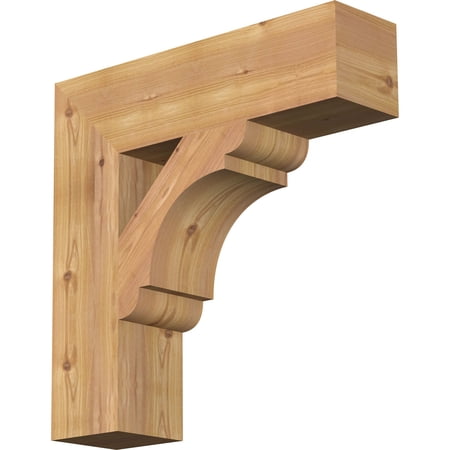 Ekena Millwork 5 1/2"W x 22"D x 22"H Olympic Block Smooth Bracket, Western Red Cedar