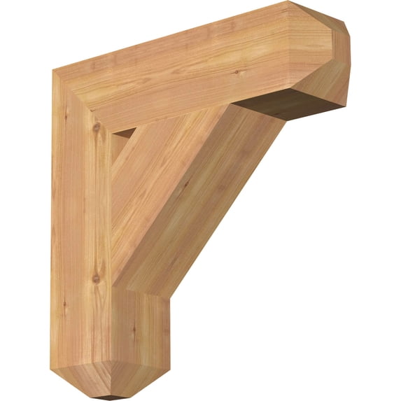 Ekena Millwork 5 1/2"W x 22"D x 22"H Traditional Craftsman Smooth Bracket, Western Red Cedar