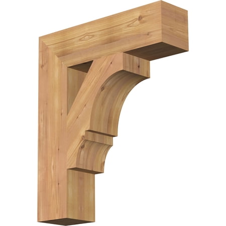 Ekena Millwork 5 1/2"W x 22"D x 26"H Balboa Block Smooth Bracket, Western Red Cedar