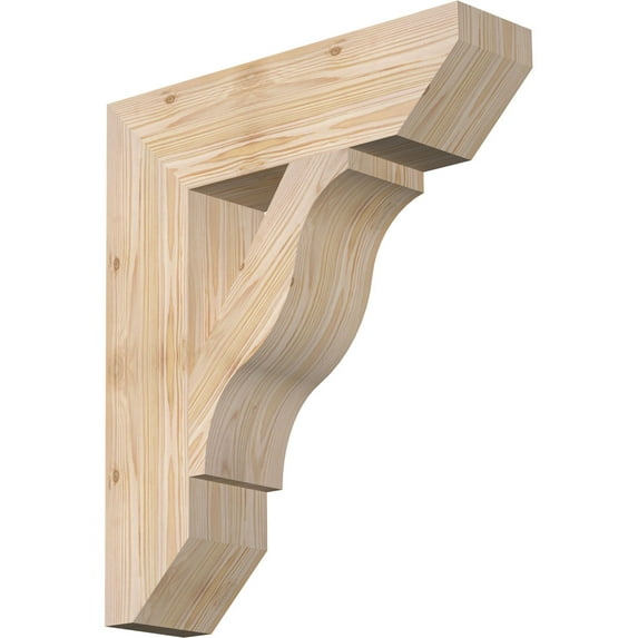 Ekena Millwork 5 1/2"W x 22"D x 26"H Funston Slat Smooth Bracket, Douglas Fir