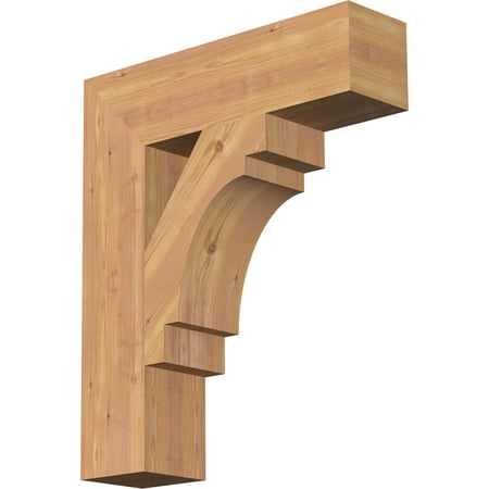 Ekena Millwork 5 1/2"W x 22"D x 26"H Merced Block Smooth Bracket, Western Red Cedar