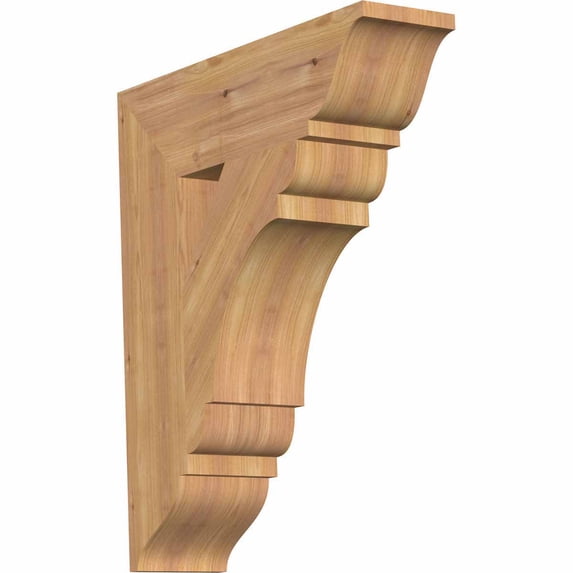 Ekena Millwork 5 1/2"W x 22"D x 26"H Olympic Traditional Smooth Bracket, Western Red Cedar