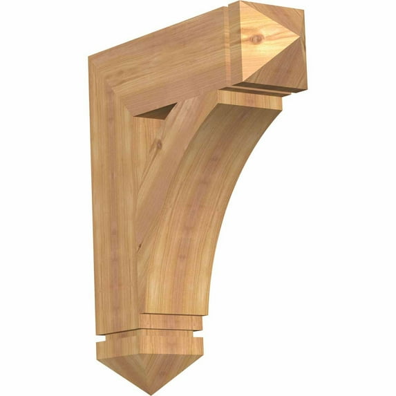 Ekena Millwork 5 1/2"W x 22"D x 26"H Thorton Arts & Crafts Smooth Bracket, Western Red Cedar