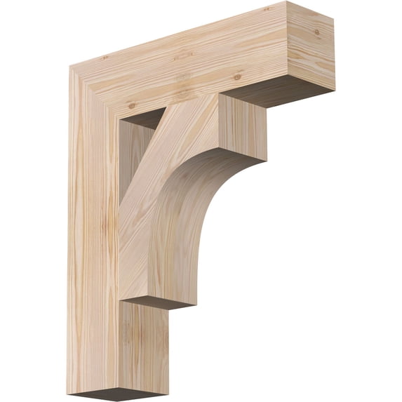 Ekena Millwork 5 1/2"W x 22"D x 26"H Westlake Block Smooth Bracket, Douglas Fir