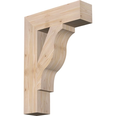 Ekena Millwork 5 1/2"W x 22"D x 30"H Funston Block Smooth Bracket, Douglas Fir
